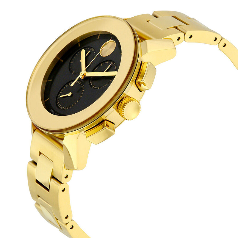 Movado Bold Black Dial Gold-tone Chronograph Unisex Watch #3600359 - Watches of America #2