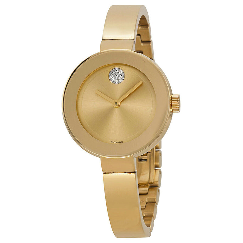 Movado Bold Champagne Dial Yellow Gold PVD Ladies Watch #3600201 - Watches of America