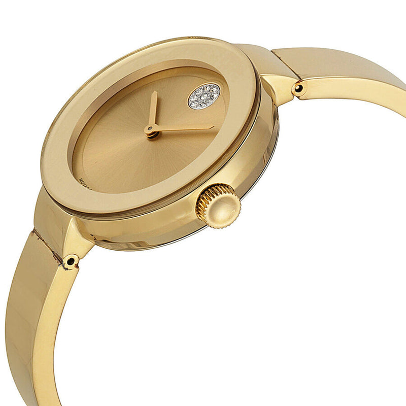 Movado Bold Champagne Dial Yellow Gold PVD Ladies Watch #3600201 - Watches of America #2