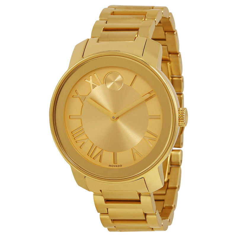 Movado Bold Champagne Dial Yellow Gold Ion-plated Unisex Watch #3600197 - Watches of America