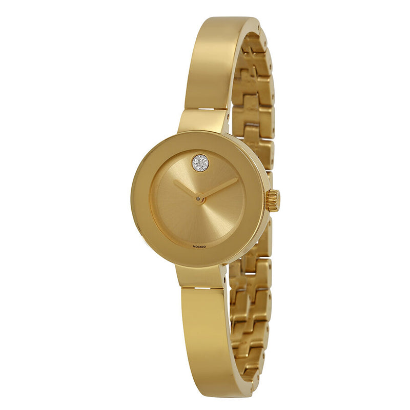 Movado Bold Yellow Gold Dial Ladies Watch #3600285 - Watches of America