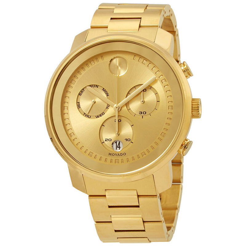 Movado Bold Chronograph Yellow Gold Dial Men's Watch #3600485 - Watches of America