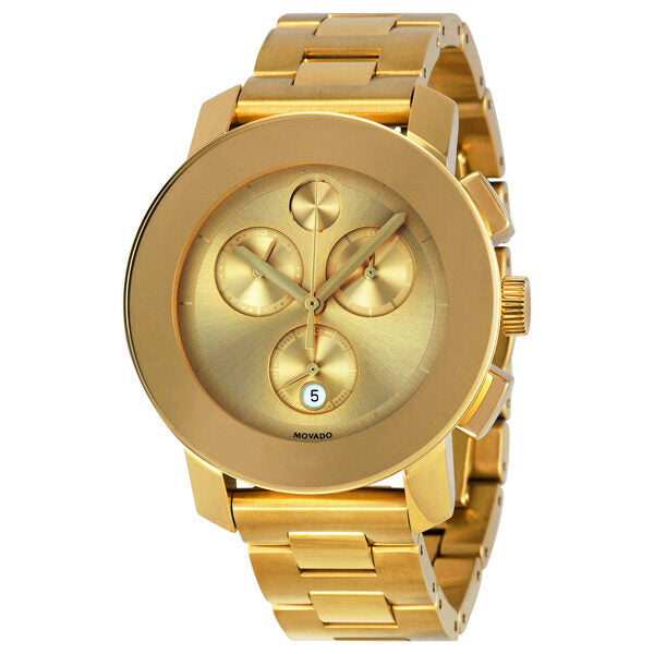 Movado Bold Chronograph Yellow Gold-plated Ladies Watch #3600076 - Watches of America