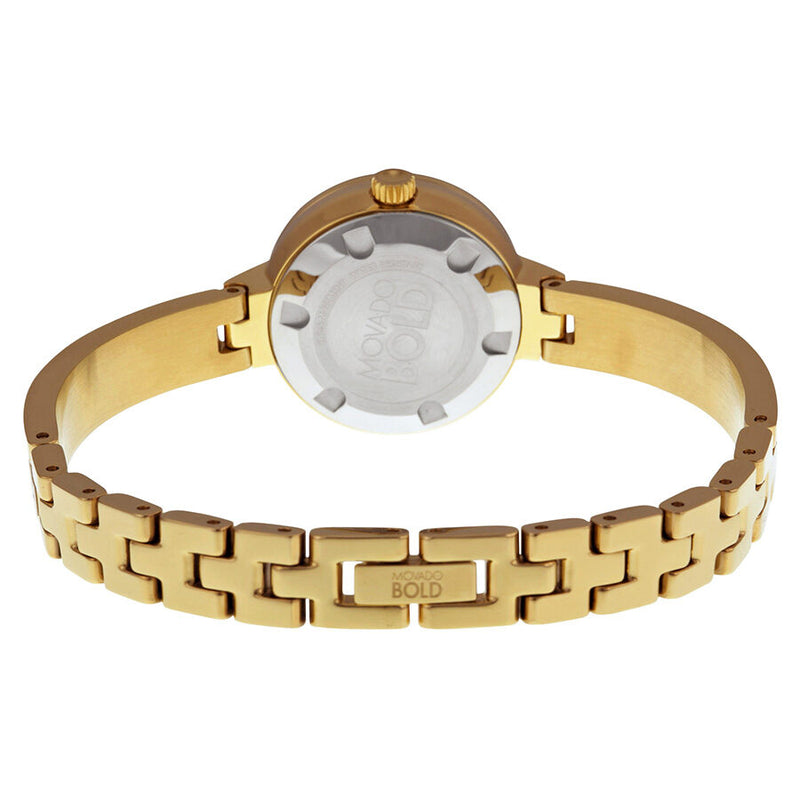 Movado Bold Dot Gold Dial Yellow Gold-plated Ladies Watch #3600322 - Watches of America #3