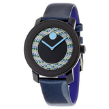 Movado Bold Navy Blue Pave Crystals Dial Ladies Watch #3600320 - Watches of America