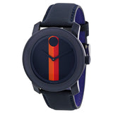 Movado Bold Navy Dial Navy Leather Strap Unisex Watch #3600231 - Watches of America