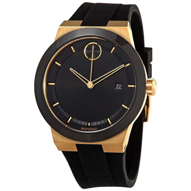 Movado Bold Quartz Black Dial Black Silicone Men's Watch #3600623 - Watches of America