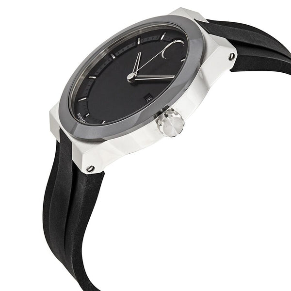 Movado Bold Quartz Black Dial Black Silicone Men's Watch #3600624 - Watches of America #2