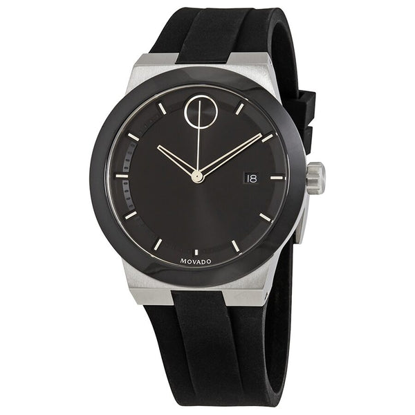 Movado Bold Quartz Black Dial Black Silicone Men's Watch #3600624 - Watches of America