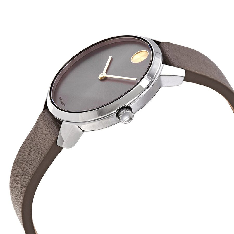 Movado Bold Quartz Grey Dial Grey Leather Ladies Watch #3600593 - Watches of America #2