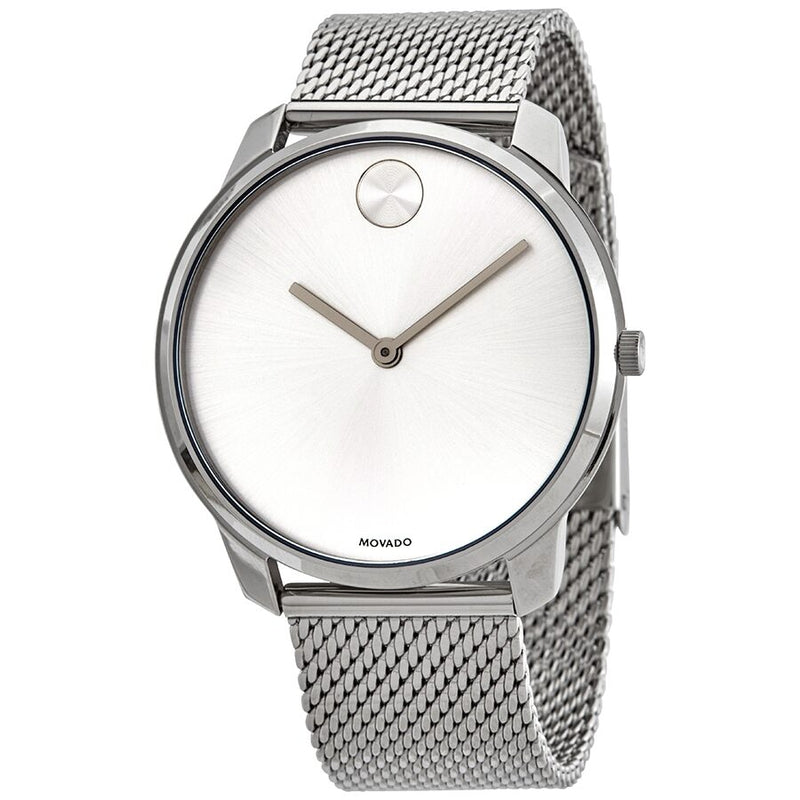 Movado Bold Quartz Silver Dial Stainless Steel Mesh Men's Watch #3600589 - Watches of America