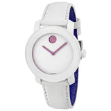 Movado Bold White Dial White Leather Strap Unisex Watch #3600155 - Watches of America