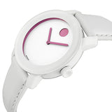 Movado Bold White Dial White Leather Strap Unisex Watch #3600155 - Watches of America #2