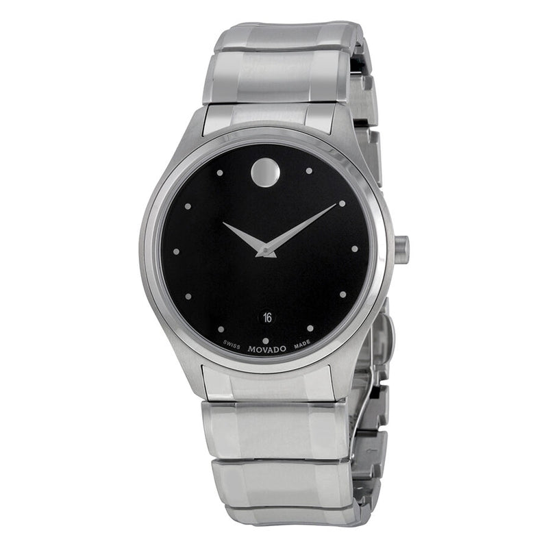 Movado Celo Black Dial Stainless Steel Men's Watch #0606839 - Watches of America