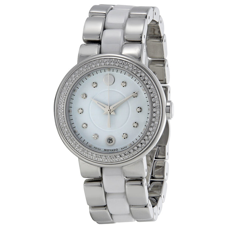 White ceramic movado discount watch