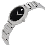 Movado Concerto Black Dial Stainless Steel Ladies Watch #0606419 - Watches of America #2