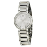 Movado Concerto Silver Dial Stainless Steel Ladies Watch #0606793 - Watches of America