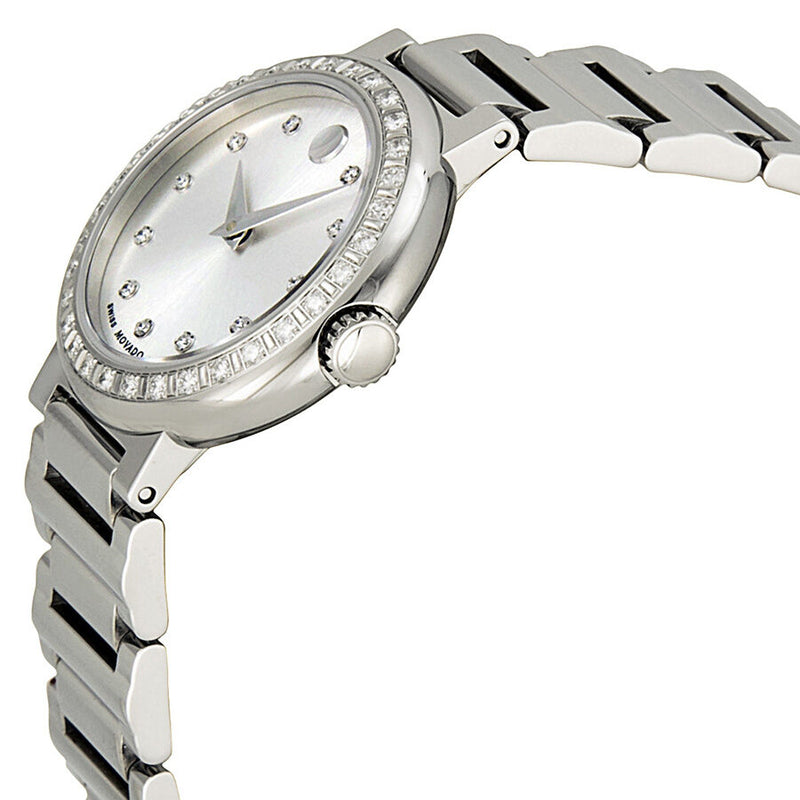 Movado Concerto Silver Dial Stainless Steel Ladies Watch #0606793 - Watches of America #2