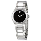 Movado Defio Black Dial Stainless Steel Ladies Watch #0606334 - Watches of America