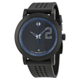 Movado Derek Jeter Captain Series Black Dial Black Rubber Men's Watch #0606892 - Watches of America