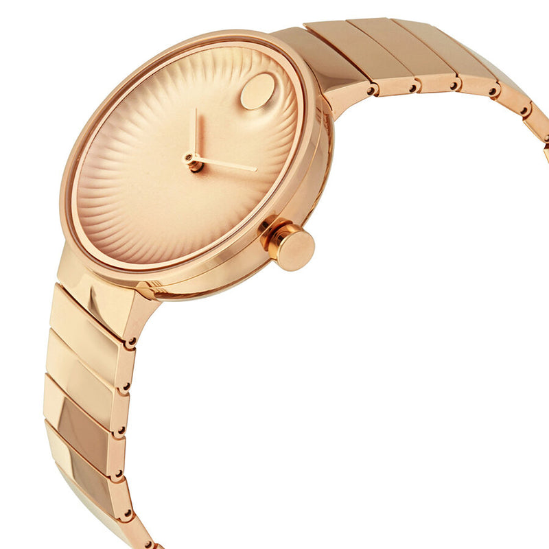 Movado Edge Rose Dial Rose Gold PVD Ladies Watch #3680013 - Watches of America #2