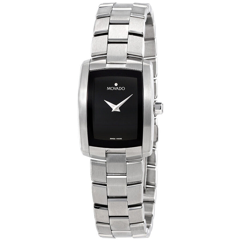 Movado Eliro Black Dial Ladies Watch #0605378 - Watches of America