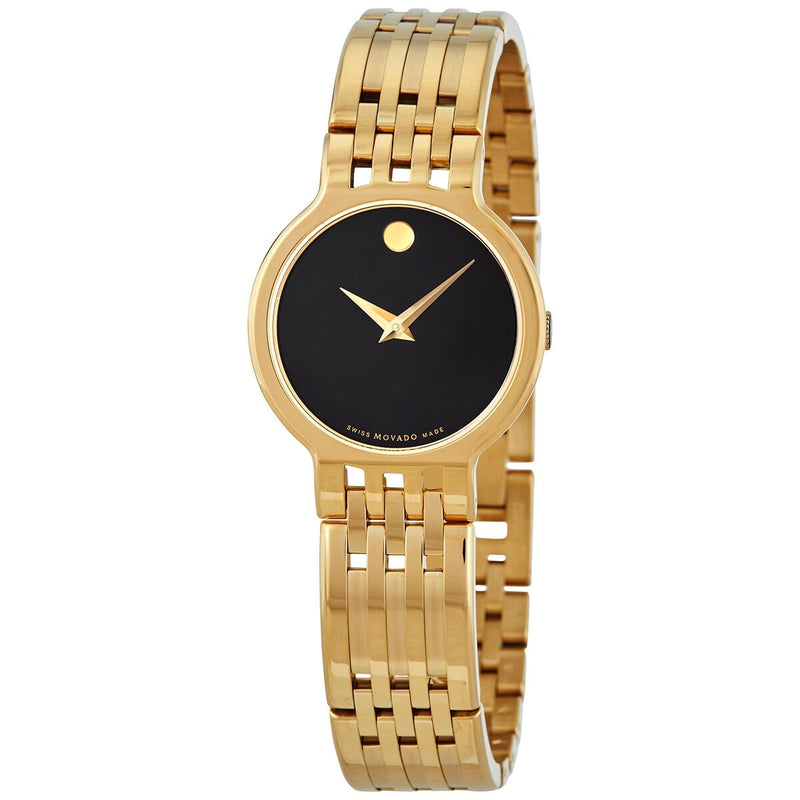 Movado Esperanza Quartz Black Dial Ladies Watch #0607149 - Watches of America