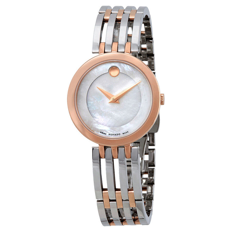 Movado Esperanza White Mother of Pearl Dial Ladies Watch #0607114 - Watches of America