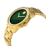 Movado Green Dial Men's Gold-tone Watch #3600582 - Watches of America #2