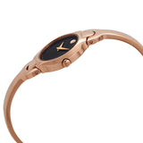 Movado Kara Quartz Black Dial Rose Gold PVD Ladies Watch #0607327 - Watches of America #2