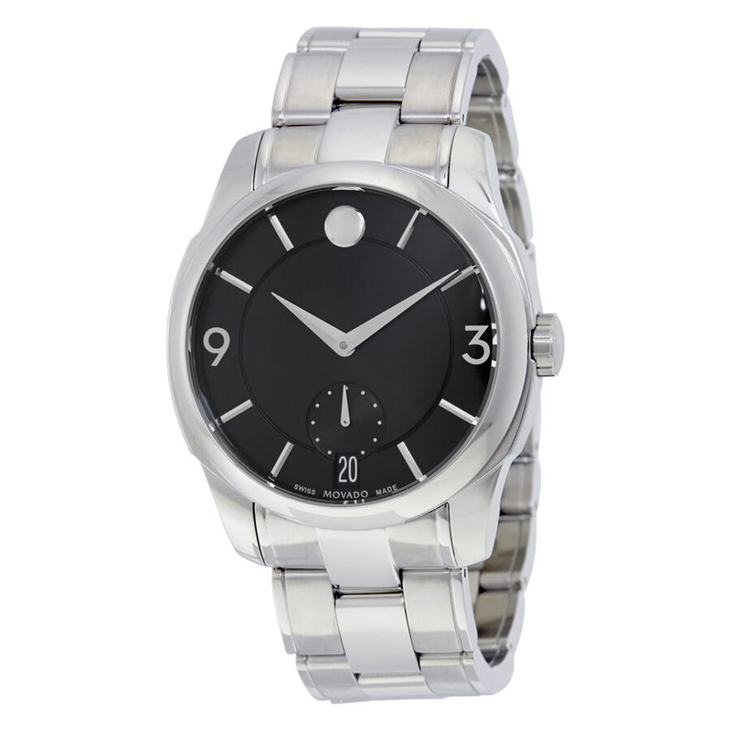 Movado LX Black Dial Stainless Steel Men's Watch #0606626 - Watches of America