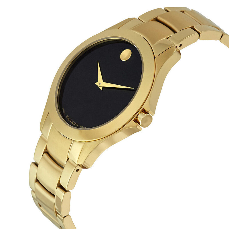 Movado Masino Black Dial Yellow Gold PVD Men s Watch 0607034 Watches of America