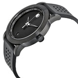 Movado Museum Black Dial Rubber Strap Men's Watch #0607038 - Watches of America #2