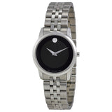 Movado Museum Black Dial Stainless Steel Ladies Watch #0606505 - Watches of America