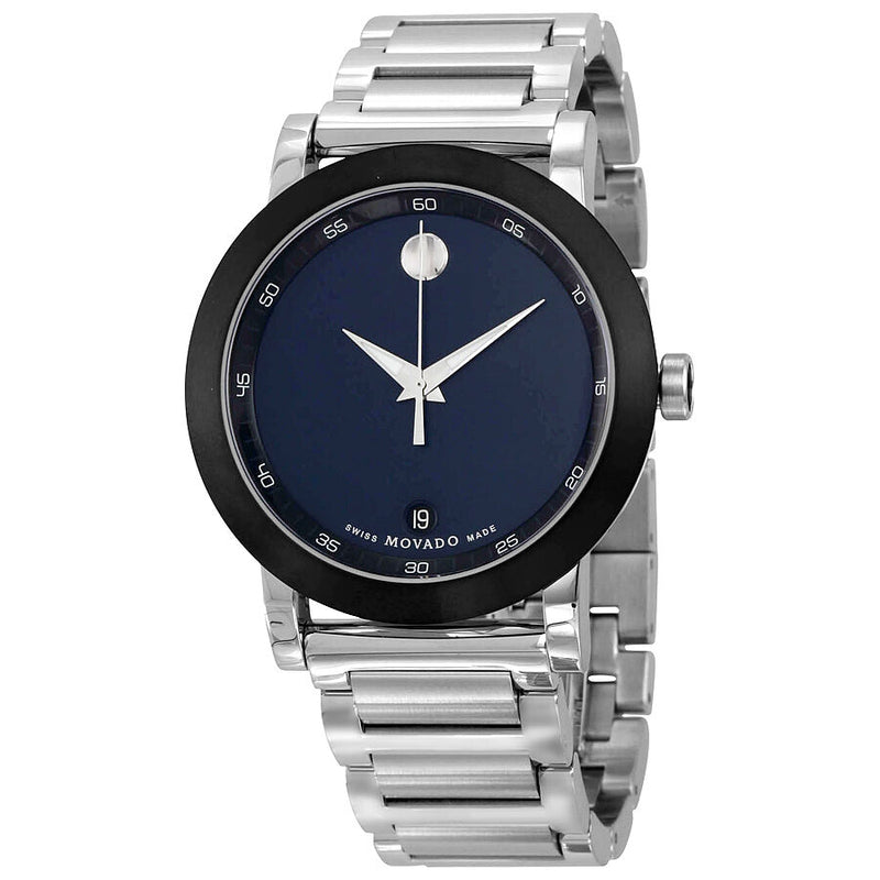 Movado Museum Blue Dial Stainless Steel Men's Watch #0607004 - Watches of America