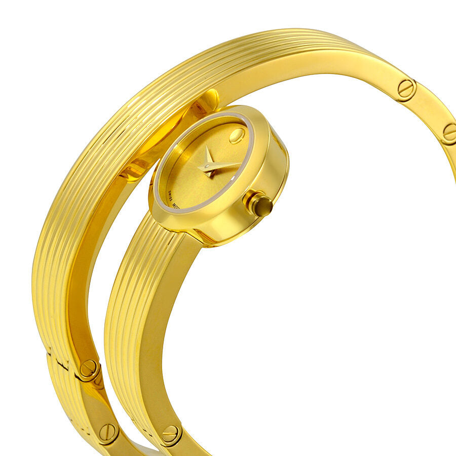 Movado Museum Wrap Yellow Gold Soleil Dial Ladies Dress
