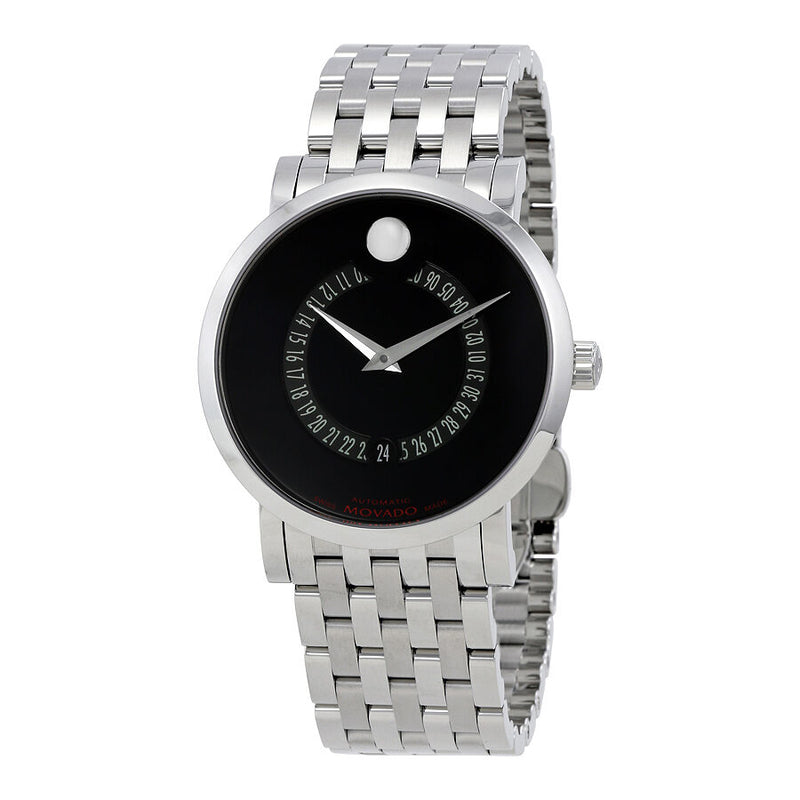 Movado Red Label Automatic Black Dial Animated Date Men's Watch #0606284 - Watches of America