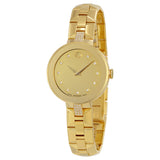 Movado Sapphire Diamond Gold Dial Ladies Watch #0606913 - Watches of America