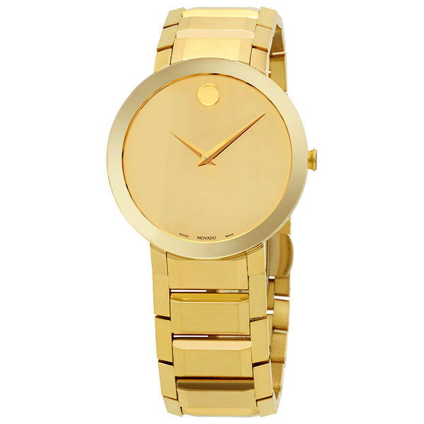 Movado Sapphire Gold Mirror Dial Men's Watch #0607180 - Watches of America