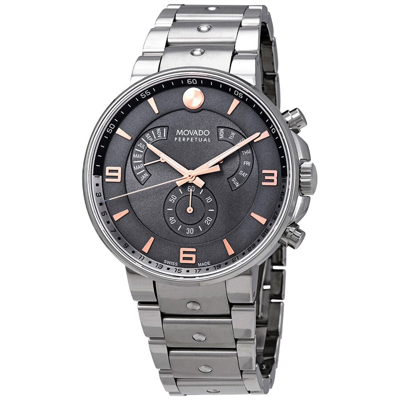 Movado SE Pilot Retrograde Bi-level Grey Dial Men's Watch #0607130 - Watches of America