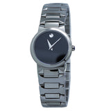 Movado Temo Black Dial Ladies Watch #0607295 - Watches of America