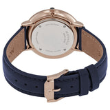 Movado Ultra Slim Pastel Blue Dial Navy Leather Ladies Watch #0607402 - Watches of America #3