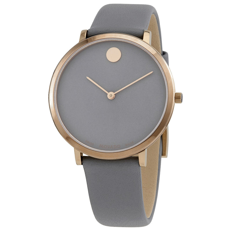 Movado Ultra Slim Quartz Grey Dial Ladies Watch #0607337 - Watches of America