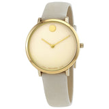 Movado Ultra Slim Quartz Champagne  Dial Ladies Watch #0607345 - Watches of America