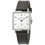 Nomos Tetra White Dial Black Leather Ladies Watch #408 - Watches of America