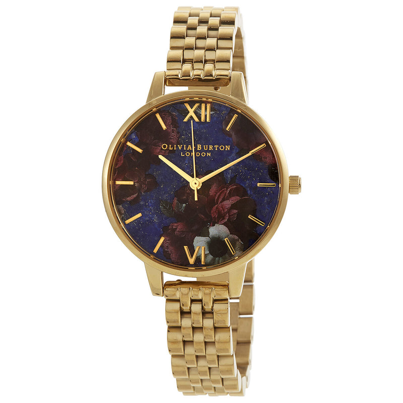 Olivia Burton Quartz Blue Floral Dial Ladies Watch #OB16SP13 - Watches of America