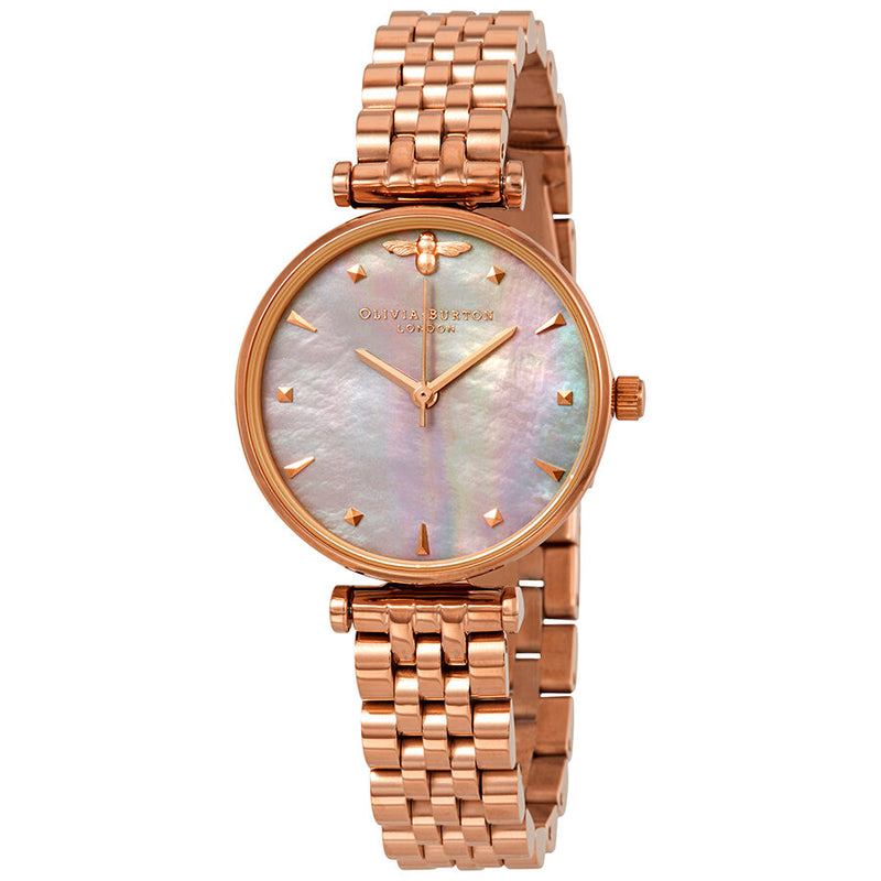 Olivia Burton Queen Bee Grey Mother of Pearl Dial Ladies Watch #OB16AM152 - Watches of America