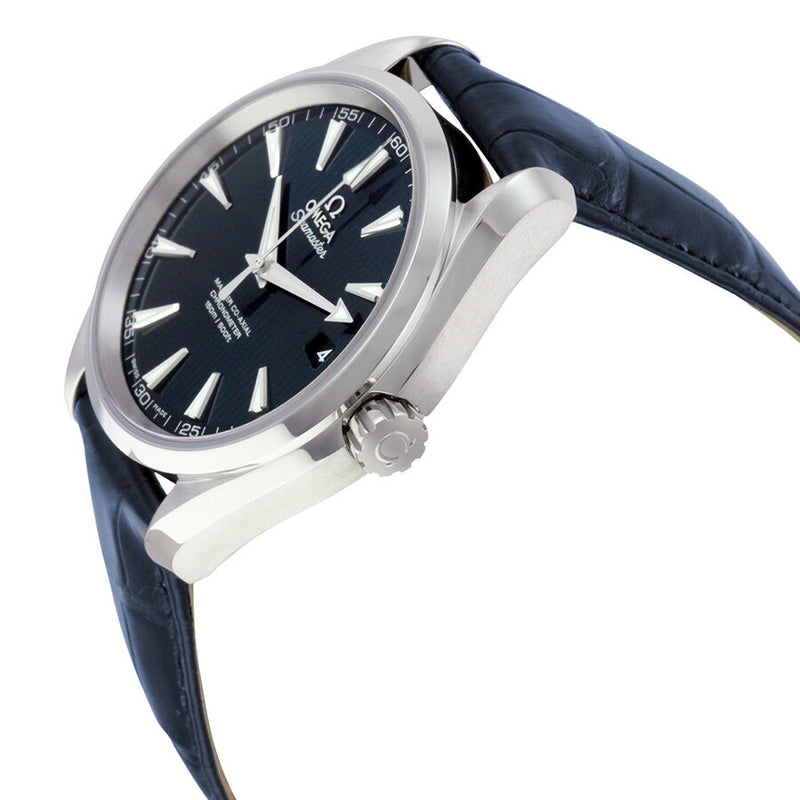 Omega Aqua Terra Blue Dial Blue Leather Men's Watch 23113422103001 #231.13.42.21.03.001 - Watches of America #2