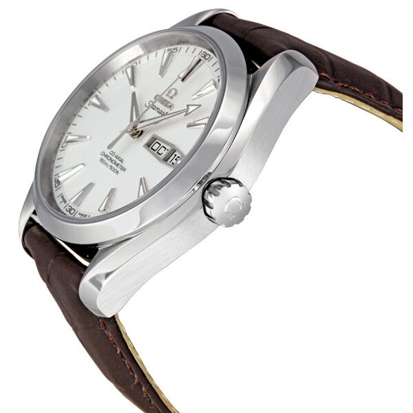 Omega Aqua Terra Silver Dial Automatic Leather Men's Watch 23113432202001 #231.13.43.22.02.001 - Watches of America #2