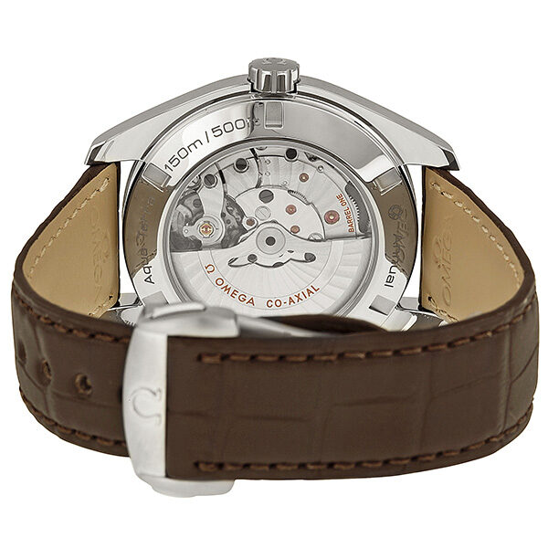 Omega Aqua Terra Silver Dial Black Lather Men's Watch 23113432202002 #231.13.43.22.02.002 - Watches of America #3